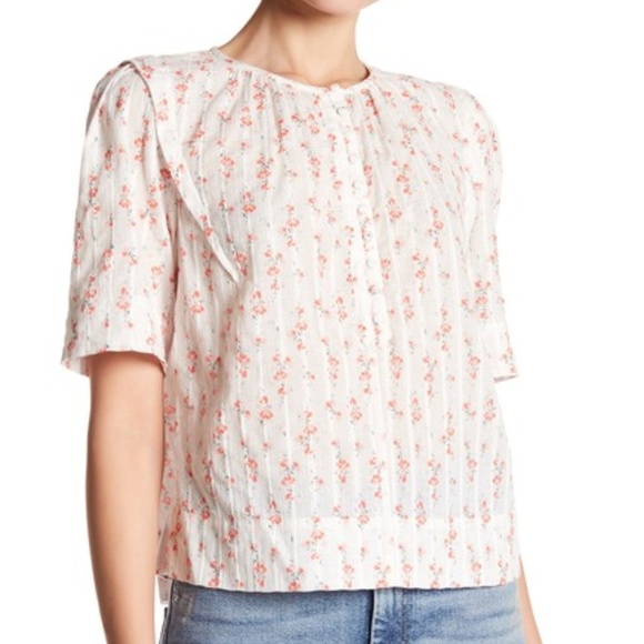 Rebecca Taylor Tops - La Vie Rebecca Taylor Lurex Floral Print Top